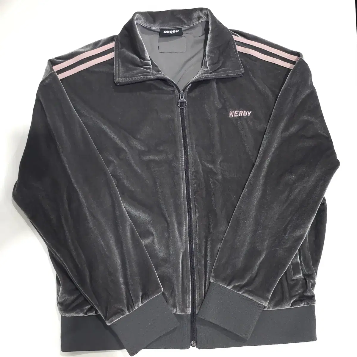 Nerdy velvet track top black